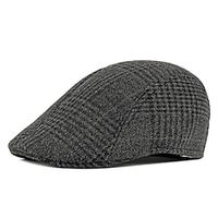 Hat Beret Hat Men's Coffee Gray Black Outdoor Street Daily Adjustable Buckle Plaid Windproof Warm Breathable miniinthebox - thumbnail