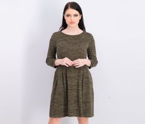 Womens Three Quarter Sleeve Dress  Olive