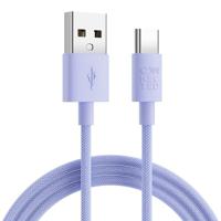 Connected FAST3 USB-A To USB-C Braided Charging Cable 1.2m - Purple