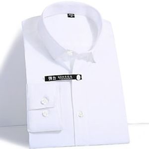 Men's Shirt Solid Colored Turndown Street Casual Button-Down Long Sleeve Tops Business Basic Formal Fashion Blue White Black Dress Shirts Work miniinthebox