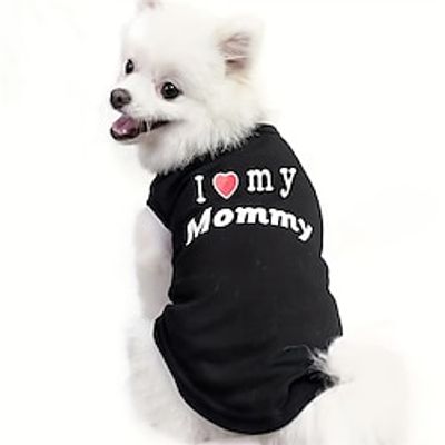 Pet Tee I Love My Mommy! Letter Print Dog Tee For Small  Medium Dog Soft Cute Dog Clothes Print Shirts Funny Pet T-shirt Adorable Summer Top Lightinthebox
