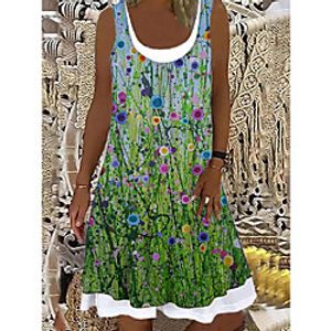 2021 european and american cross-border amazon wish foreign trade women's loose fashion digital printing casual dress 9121 Lightinthebox