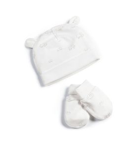 Elephant Print Hat & Mitts - 2 Piece Set