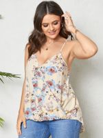 YOINS Plus Size Spaghetti Floral Print Sleeveless Cami - thumbnail