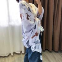 Cute age-reducing cotton and linen scarf women's spring and autumn Korean wild animal world summer long travel shawl