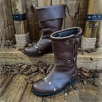 Retro Vintage Medieval Renaissance Shoes Flat Jazz Boots Pirate Viking Men's Carnival LARP Shoes Lightinthebox