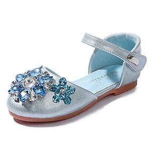 Girls' Flats Daily Flower Girl Shoes Princess Shoes School Shoes Rubber PU Portable Shock Absorption Breathability Princess Shoes Big Kids(7years ) Little Kids(4-7ys) Daily Walking Shoes Crystal Lightinthebox