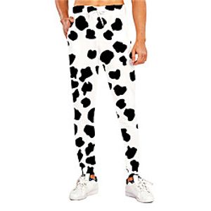 Men's Casual Athleisure Outdoor Sports Daily Sports Pants Sweatpants Trousers Pants Pattern Graphic Prints Full Length Drawstring Print Black / White miniinthebox