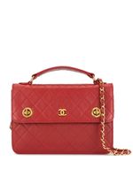 Chanel Pre-Owned 1985-1993 diamond quilted turn-lock briefcase - Red