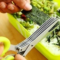 1pc, Stainless Steel Kitchen Scissors, Multi Layer Vegetable Scissors, Green Onion Scissors With 5 Blabe, Multifunctional Kitchen Cutter, Vegetable Shears, Kitchen Gadgets, Kitchen Supplies Lightinthebox - thumbnail