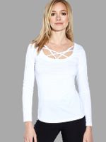 White See-through Sexy Crossed Straps T-shirt - thumbnail