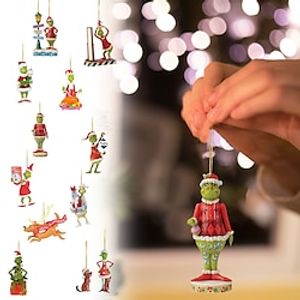 Christmas Ornament Xmas Tree 2D Acrylic Hanging Pendants Decorative Exquisite Home Farmhouse Party Decor miniinthebox