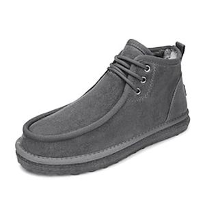 Men's Boots Suede Shoes Snow Boots Fashion Boots Winter Boots Fleece lined Casual Daily Suede Warm Black Khaki Gray Winter Lightinthebox