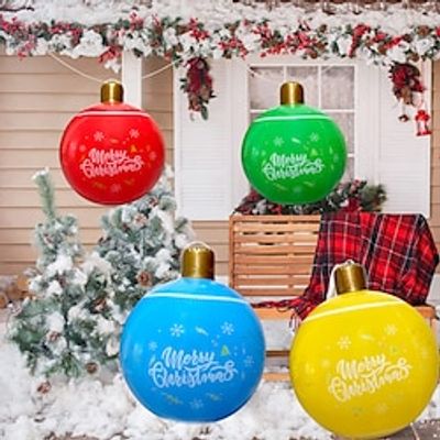 PVC Inflatable Christmas Ball, 60cm Xmas Decoration Ball, Indoor Shopping Mall Bar Decorations, Outdoor Hanging Tree Lantern Ball miniinthebox
