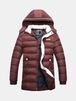 Mid Long Detachable Hood Puffer Jacket