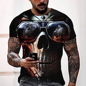 Men's Tee T shirt Tee 3D Print Graphic Round Neck Casual Daily 3D Print Short Sleeve Tops Designer Fashion Cool Comfortable Black  Summer Lightinthebox