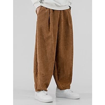 Men's Dress Pants Corduroy Pants Trousers Suit Pants Elastic Waist Front Pocket Plain Comfort Business Daily Holiday Fashion Chic Modern Black White miniinthebox Men's Dress Pants Corduroy Pants Trousers Suit Pants Elastic Waist Front Pocket Plain Comfort Business Daily Holiday Fashion Chic Modern Black White miniinthebox