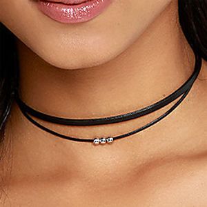 Women's Necklace Classic Artistic Simple Elegant European PU Leather Black 35-40 cm Necklace Jewelry 1pc For Street Sport Masquerade Birthday Party miniinthebox