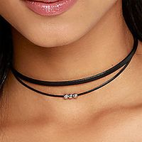Women's Necklace Classic Artistic Simple Elegant European PU Leather Black 35-40 cm Necklace Jewelry 1pc For Street Sport Masquerade Birthday Party miniinthebox - thumbnail