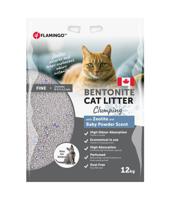 Flamingo Bentonite Zeolite & Baby Powder Scent Clumping Cat Litter 12KG