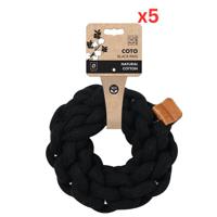 M-PETS Coto Black Ring Small Eco Friendly Dog Toy (Pack of 5)