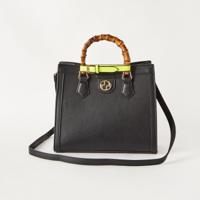 Sasha Solid Tote Bag with Detachable Strap and Button Closure
