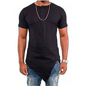 Men's T shirt non-printing Solid Colored Solid Color Short Sleeve Casual Tops Casual Vintage White Black Dark Gray miniinthebox