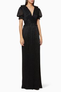 Luna Pleated Metallic Gown Luna Pleated Metallic Gown