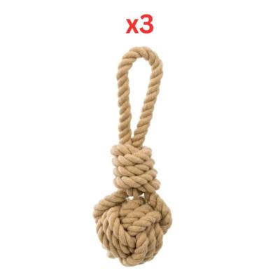 Trixie Be Nordic Playing Rope With Woven-in Ball Toy For Dogs Brown 8X30cm (Pack of 3) Trixie Be Nordic Playing Rope With Woven-in Ball Toy For Dogs Brown 8X30cm (Pack of 3)