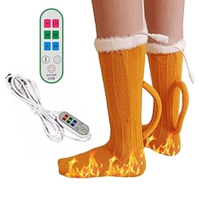 Winter Electric Heating Socks USB Adjustable Temperature Warm Heated Socks Foot Warmer Unisex Beer Mug Thermal Socks miniinthebox