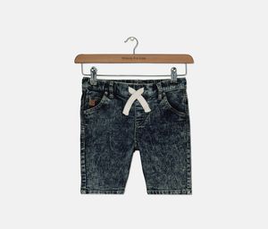 Kids Boys Marbled Effect Denim Shorts  Blue