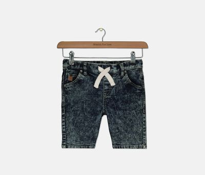 Kids Boys Marbled Effect Denim Shorts  Blue