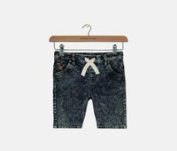 Kids Boys Marbled Effect Denim Shorts  Blue - thumbnail
