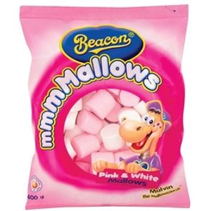 Beacon Pink And White Marshmallows 400gm (6001120080068)
