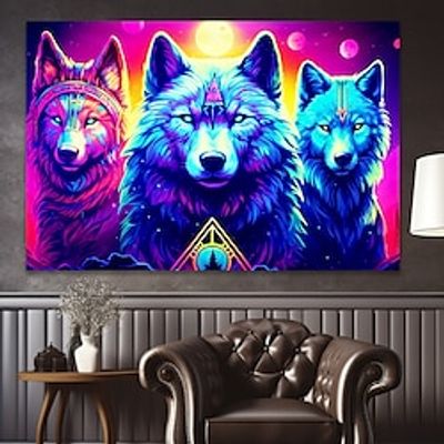 Animals Wall Art Canvas Colorful Wolf Prints and Posters Pictures Decorative Fabric Painting For Living Room Pictures No Frame miniinthebox