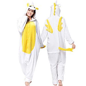 Adults' Kigurumi Pajamas Unicorn Pony Onesie Pajamas Flannel Toison White / Yellow / Green Cosplay For Men's Women's Animal Sleepwear Cartoon Festival / Holiday Costumes / Leotard / Onesie miniinthebox