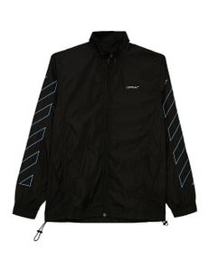 Diagonal Print Jacket - Black