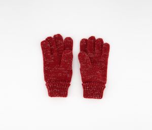 Kids Girls Textured Gloves  Red