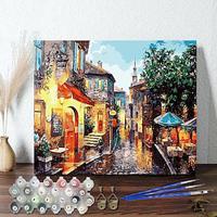 1pc Easy DIY Riany Town Oil Painting Kit 40 50 cm Frameless with Numeric Acrylic Watercolor and Oil Paints Relaxing and Fun Hobby for Beginners Decorative Wall Art Lightinthebox