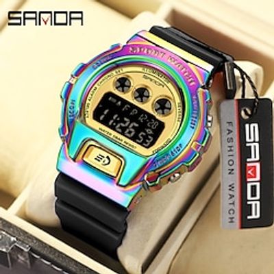 SANDA 2127 Digital Watch Men Military Army Sport Chronograph Date Wristwatch TPU Band Week 50m Waterproof Male Electronic Clock Lightinthebox