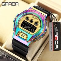 SANDA 2127 Digital Watch Men Military Army Sport Chronograph Date Wristwatch TPU Band Week 50m Waterproof Male Electronic Clock Lightinthebox - thumbnail
