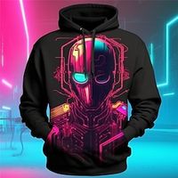 Graphic Technology Fashion Daily Basic Men's 3D Print Hoodie Pullover Sports Outdoor Holiday Vacation Hoodies Red Blue Hooded Front Pocket Print Spring   Fall Designer Lightinthebox - thumbnail