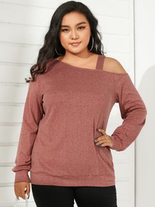 YOINS Plus Size Cold Shoulder Long Sleeves Tee