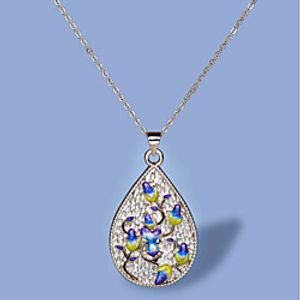 Women's Necklace Pear Cut Floral / Botanicals Luxury Elegant Boho Brass Silver 50 cm Necklace Jewelry 1pc For Wedding Party Evening Gift miniinthebox