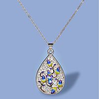 Women's Necklace Pear Cut Floral / Botanicals Luxury Elegant Boho Brass Silver 50 cm Necklace Jewelry 1pc For Wedding Party Evening Gift miniinthebox - thumbnail