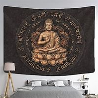Mandala Bohemian Buddha Hanging Tapestry Wall Art Large Tapestry Mural Decor Photograph Backdrop Blanket Curtain Home Bedroom Living Room Decoration miniinthebox - thumbnail