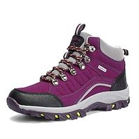 Women's Trainers Athletic Shoes Athletic Daily Flat Heel Round Toe Hiking Shoes Suede Lace-up Solid Colored Peach Purple miniinthebox - thumbnail