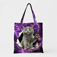 Unisex Bags Oxford Cloth Tote 3D Canvas Tote Bag Print 3D Daily Going out 3D Print Light Purple Green Blue Black Lightinthebox - thumbnail