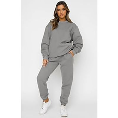 Hoodie Sweatshirt Sweatpants Plain Graphic Sweatsuit For Men's Women's Unisex Adults' Hot Stamping 100% Polyester Street Casual Daily miniinthebox