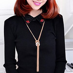 Women's Pendant Necklace Long Necklace Tassel Precious Fashion Zircon Resin Chrome Gold Silver 70 cm Necklace Jewelry For Christmas Halloween Party Evening Street Gift miniinthebox